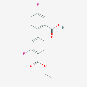 molecular formula C16H12F2O4 B6410528 2-[4-(Ethoxycarbonyl)-3-fluorophenyl]-5-fluorobenzoic acid CAS No. 1261978-16-8