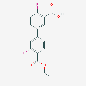 molecular formula C16H12F2O4 B6410552 5-[4-(Ethoxycarbonyl)-3-fluorophenyl]-2-fluorobenzoic acid CAS No. 1261985-35-6