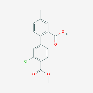 molecular formula C16H13ClO4 B6410745 2-(3-Chloro-4-methoxycarbonylphenyl)-5-methylbenzoic acid CAS No. 1261899-90-4