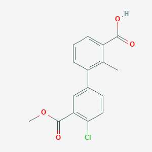 molecular formula C16H13ClO4 B6410902 3-(4-Chloro-3-methoxycarbonylphenyl)-2-methylbenzoic acid CAS No. 1261986-68-8