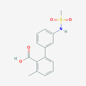 molecular formula C15H15NO4S B6411011 6-Methyl-2-(3-methylsulfonylaminophenyl)benzoic acid CAS No. 1261986-83-7