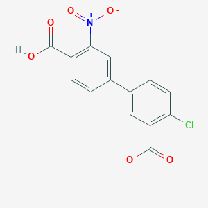 molecular formula C15H10ClNO6 B6411023 4-(4-Chloro-3-methoxycarbonylphenyl)-2-nitrobenzoic acid CAS No. 1261916-49-7
