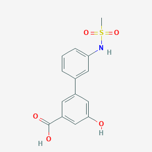 molecular formula C14H13NO5S B6411033 5-Hydroxy-3-(3-methylsulfonylaminophenyl)benzoic acid CAS No. 1261940-69-5