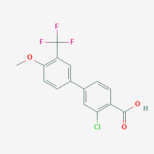 molecular formula C15H10ClF3O3 B6411523 2-Chloro-4-(4-methoxy-3-trifluoromethylphenyl)benzoic acid CAS No. 1261937-46-5