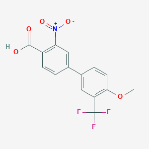 molecular formula C15H10F3NO5 B6411532 4-(4-Methoxy-3-trifluoromethylphenyl)-2-nitrobenzoic acid CAS No. 1261937-63-6