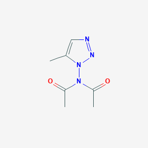 molecular formula C7H10N4O2 B064122 N-acetyl-N-(5-methyltriazol-1-yl)acetamide CAS No. 181756-73-0