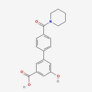 molecular formula C19H19NO4 B6412306 5-Hydroxy-3-[4-(piperidine-1-carbonyl)phenyl]benzoic acid CAS No. 1261907-04-3