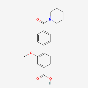 molecular formula C20H21NO4 B6412380 3-Methoxy-4-[4-(piperidine-1-carbonyl)phenyl]benzoic acid CAS No. 1261914-69-5