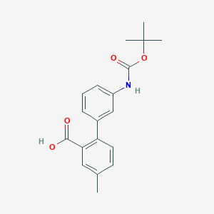 molecular formula C19H21NO4 B6412407 2-(3-BOC-Aminophenyl)-5-methylbenzoic acid CAS No. 1261939-88-1