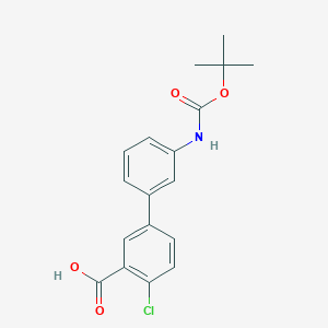 molecular formula C18H18ClNO4 B6412499 5-(3-BOC-Aminophenyl)-2-chlorobenzoic acid CAS No. 1261957-33-8