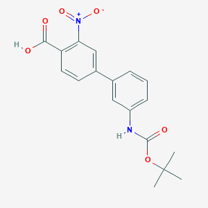 molecular formula C18H18N2O6 B6412567 4-(3-BOC-Aminophenyl)-2-nitrobenzoic acid CAS No. 1261981-67-2