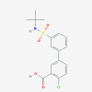 molecular formula C17H18ClNO4S B6413075 5-(3-t-Butylsulfamoylphenyl)-2-chlorobenzoic acid CAS No. 1261969-82-7