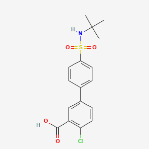 molecular formula C17H18ClNO4S B6413198 5-(4-t-Butylsulfamoylphenyl)-2-chlorobenzoic acid CAS No. 1261917-03-6