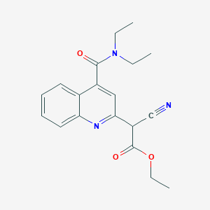 molecular formula C19H21N3O3 B064137 Ethyl alpha-cyano-4-((diethylamino)carbonyl)-2-quinolineacetate CAS No. 194713-18-3
