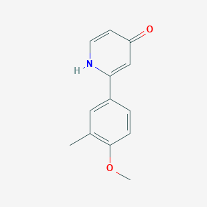 molecular formula C13H13NO2 B6414337 2-(4-Methoxy-3-methylphenyl)pyridin-4(1H)-one CAS No. 1261937-69-2