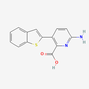 molecular formula C14H10N2O2S B6414735 6-Amino-3-[benzo(b)thiophen-2-yl]picolinic acid CAS No. 1261992-28-2