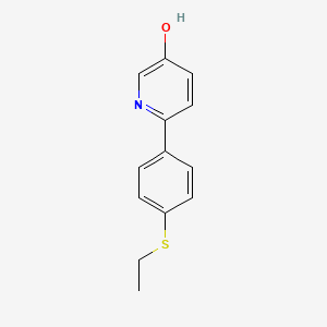 molecular formula C13H13NOS B6414975 2-(4-Ethylthiophenyl)-5-hydroxypyridine CAS No. 1262010-79-6