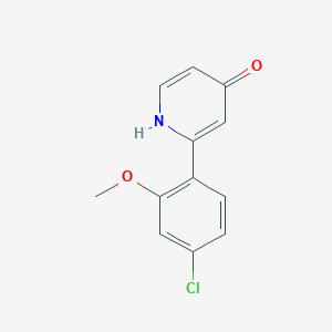 molecular formula C12H10ClNO2 B6415134 2-(4-Chloro-2-methoxyphenyl)-4-hydroxypyridine CAS No. 1261905-28-5