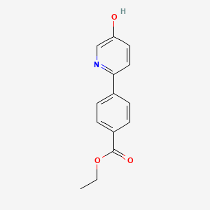 molecular formula C14H13NO3 B6415338 2-(4-ETHOXYCARBONYLPHENYL)-5-HYDROXYPYRIDINE CAS No. 1261895-04-8
