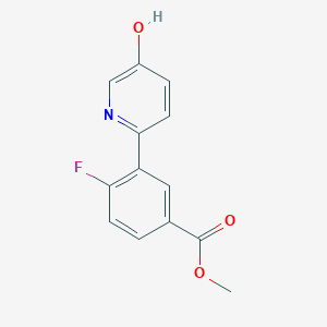 molecular formula C13H10FNO3 B6415386 Methyl 4-fluoro-3-(5-hydroxypyridin-2-yl)benzoate CAS No. 1261986-52-0