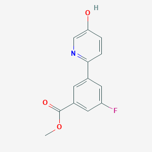 molecular formula C13H10FNO3 B6415419 Methyl 3-fluoro-5-(5-hydroxypyridin-2-yl)benzoate CAS No. 1261939-29-0