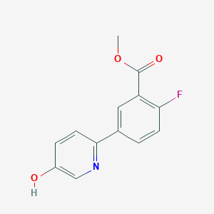 molecular formula C13H10FNO3 B6415454 Methyl 2-fluoro-5-(5-hydroxypyridin-2-yl)benzoate CAS No. 1261936-33-7