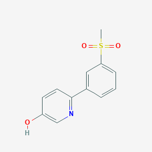 molecular formula C12H11NO3S B6415494 5-HYDROXY-2-(3-METHYLSULFONYLPHENYL)PYRIDINE CAS No. 1261900-70-2