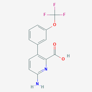 molecular formula C13H9F3N2O3 B6415553 6-Amino-3-(3-trifluoromethoxyphenyl)picolinic acid CAS No. 1258625-12-5
