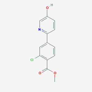 molecular formula C13H10ClNO3 B6415686 Methyl 2-chloro-4-(5-hydroxypyridin-2-yl)benzoate CAS No. 1261939-85-8