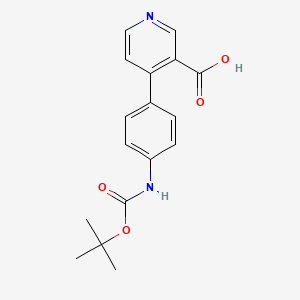 molecular formula C17H18N2O4 B6415951 4-(4-BOC-Aminophenyl)nicotinic acid CAS No. 1261914-98-0