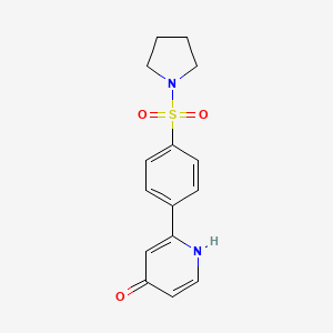 molecular formula C15H16N2O3S B6415999 2-(4-(Pyrrolidin-1-ylsulfonyl)phenyl)pyridin-4-ol CAS No. 1261910-99-9