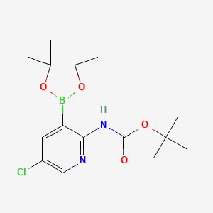 molecular formula C16H24BClN2O4 B6416317 tert-Butyl (5-chloro-3-(4,4,5,5-tetramethyl-1,3,2-dioxaborolan-2-yl)pyridin-2-yl)carbamate CAS No. 2096339-28-3