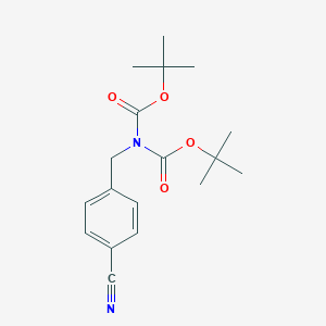 molecular formula C18H24N2O4 B064165 Tert-butyl N-[(4-cyanophenyl)methyl]-N-[(2-methylpropan-2-yl)oxycarbonyl]carbamate CAS No. 172348-74-2