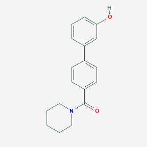 molecular formula C18H19NO2 B6416584 3-[4-(Piperidine-1-carbonyl)phenyl]phenol CAS No. 1261961-69-6