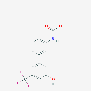 molecular formula C18H18F3NO3 B6416625 5-(3-BOC-Aminophenyl)-3-trifluoromethylphenol CAS No. 1261934-57-9