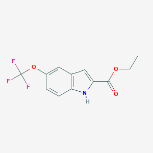 molecular formula C12H10F3NO3 B064168 ethyl 5-(trifluoromethoxy)-1H-indole-2-carboxylate CAS No. 175203-82-4