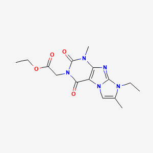 molecular formula C15H19N5O4 B6416876 Ethyl 2-(6-ethyl-4,7-dimethyl-1,3-dioxopurino[7,8-a]imidazol-2-yl)acetate CAS No. 887462-63-7