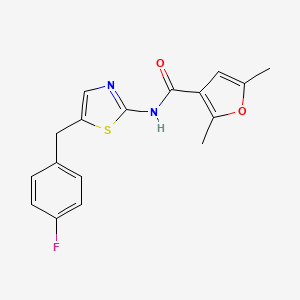 molecular formula C17H15FN2O2S B6416903 N-[5-(4-fluorobenzyl)-1,3-thiazol-2-yl]-2,5-dimethylfuran-3-carboxamide CAS No. 915930-97-1