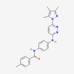 B6416942 4-methyl-N-(4-{[6-(3,4,5-trimethyl-1H-pyrazol-1-yl)pyridazin-3-yl]amino}phenyl)benzamide CAS No. 1019106-45-6