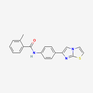 molecular formula C19H15N3OS B6417109 N-(4-imidazo[2,1-b][1,3]thiazol-6-ylphenyl)-2-methylbenzamide CAS No. 667910-92-1