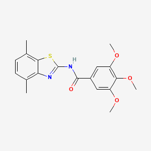 molecular formula C19H20N2O4S B6417169 Benzamide, N-(4,7-dimethyl-2-benzothiazolyl)-3,4,5-trimethoxy- CAS No. 912762-81-3