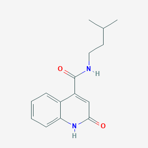 molecular formula C15H18N2O2 B064173 4-Quinolinecarboxylic acid, 1,2-dihydro-N-(3-methylbutyl)-2-oxo- CAS No. 171204-21-0