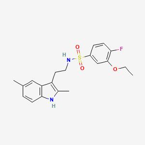 molecular formula C20H23FN2O3S B6417344 N-[2-(2,5-dimethyl-1H-indol-3-yl)ethyl]-3-ethoxy-4-fluorobenzenesulfonamide CAS No. 727420-67-9