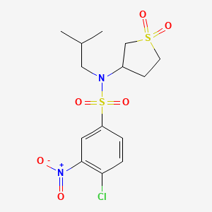 molecular formula C14H19ClN2O6S2 B6417407 Benzenesulfonamide, 4-chloro-N-(2-methylpropyl)-3-nitro-N-(tetrahydro-1,1-dioxido-3-thienyl)- CAS No. 874623-20-8