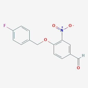 molecular formula C14H10FNO4 B064175 4-[(4-Fluorophenyl)methoxy]-3-nitrobenzaldehyde CAS No. 175136-18-2