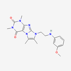 8-{2-[(3-methoxyphenyl)amino]ethyl}-1,3,6,7-tetramethyl-1H,2H,3H,4H,8H-imidazo[1,2-g]purine-2,4-dione