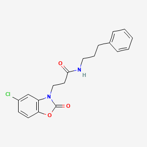 3-(5-chloro-2-oxo-2,3-dihydro-1,3-benzoxazol-3-yl)-N-(3-phenylpropyl)propanamide
