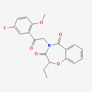 2-ethyl-4-[2-(5-fluoro-2-methoxyphenyl)-2-oxoethyl]-2,3,4,5-tetrahydro-1,4-benzoxazepine-3,5-dione