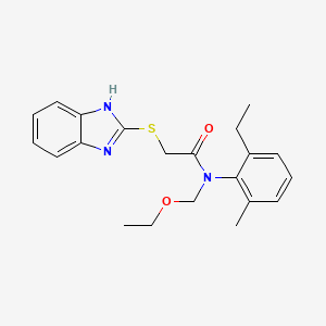 2-(1H-1,3-benzodiazol-2-ylsulfanyl)-N-(ethoxymethyl)-N-(2-ethyl-6-methylphenyl)acetamide