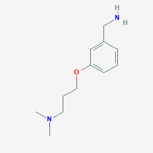 molecular formula C12H20N2O B064177 3-[3-(Aminomethyl)phenoxy]-N,N-dimethylpropan-1-amine CAS No. 182963-94-6